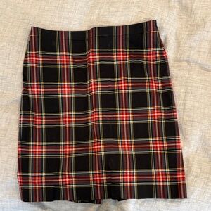 J. Crew Black and Red Plaid Mini Skirt